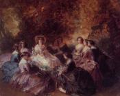 弗朗兹夏维尔温特哈特 - The Empress Eugenie Surrounded by her Ladies in Waiting 1855